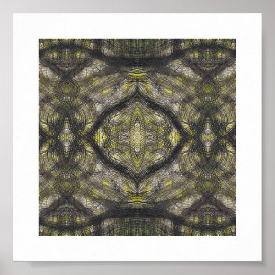 Affiche Art abstrait aquarelle jaune foncé