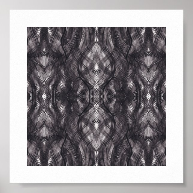 Affiche Art abstrait aquarelle noir  (Devant)