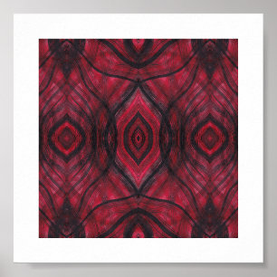 Affiche Art abstrait aquarelle rouge de vigilance