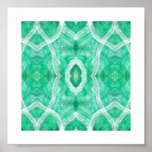 Affiche Art abstrait aquarelle vert lumière poussée