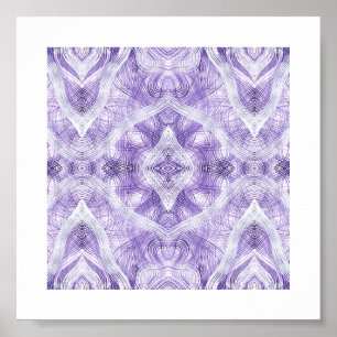 Affiche Art abstrait aquarelle violet clair ombré