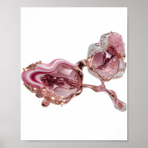 Affiche ART ABSTRAIT Argent CAPTIVANT v2 Design Abstrait
