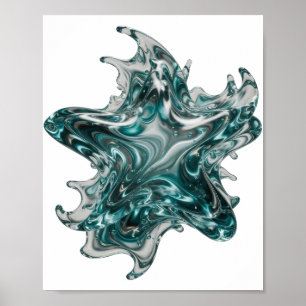 Affiche Art abstrait argent DESIGN ABSTRAIT