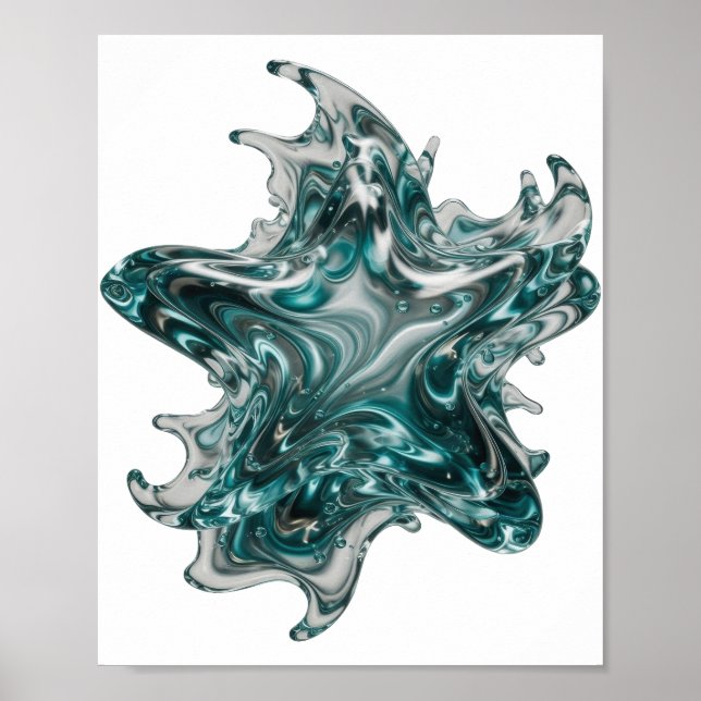 Affiche Art abstrait argent DESIGN ABSTRAIT (Devant)