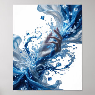 Affiche ART ABSTRAIT Argent Iconique Design abstrait