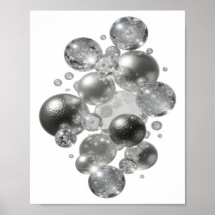 Affiche ART ABSTRAIT Argent Moderne v2