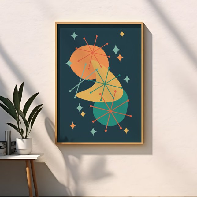 Affiche Art Abstrait Atomique Rétro Milieu de Siècle (Créateur téléchargé)