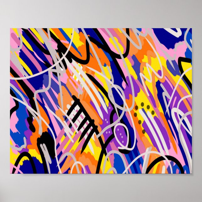Affiche Art abstrait audacieux et expressif (Devant)