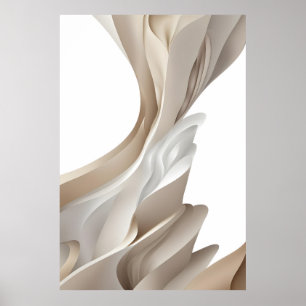 Affiche Art abstrait beige contemporain élégant