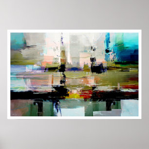 Affiche Art Abstrait Coloré Original De Dushan