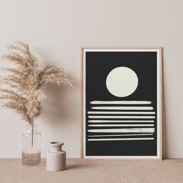 Affiche Art Abstrait contemporain noir et blanc (Créateur téléchargé)