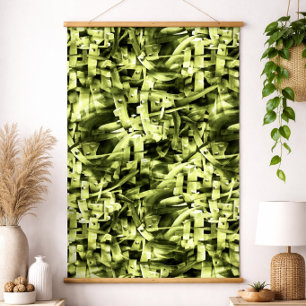 Affiche Art abstrait cubiste à motif géométrique vert