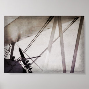 Affiche Art abstrait d'avion antique archivistique