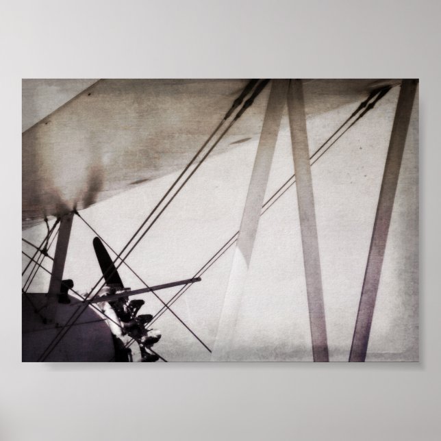 Affiche Art abstrait d'avion antique archivistique (Devant)
