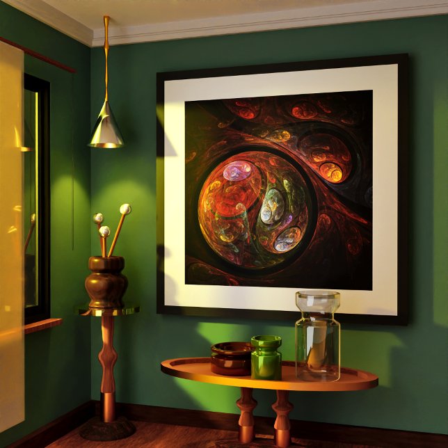 Affiche Art abstrait de connexion fluide (Fluid Connection Abstract Art Poster)