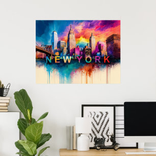 Affiche Art abstrait de la ville de New York