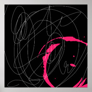 Affiche Art abstrait de ligne de griffes minimes