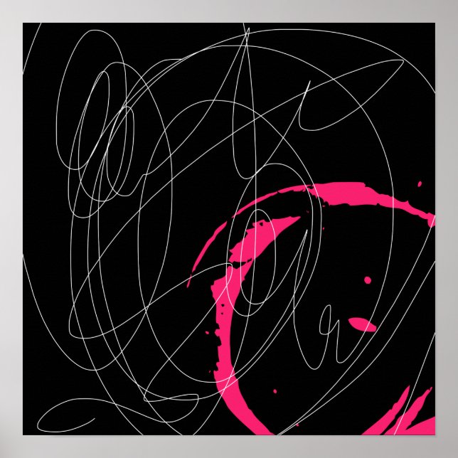 Affiche Art abstrait de ligne de griffes minimes (Devant)