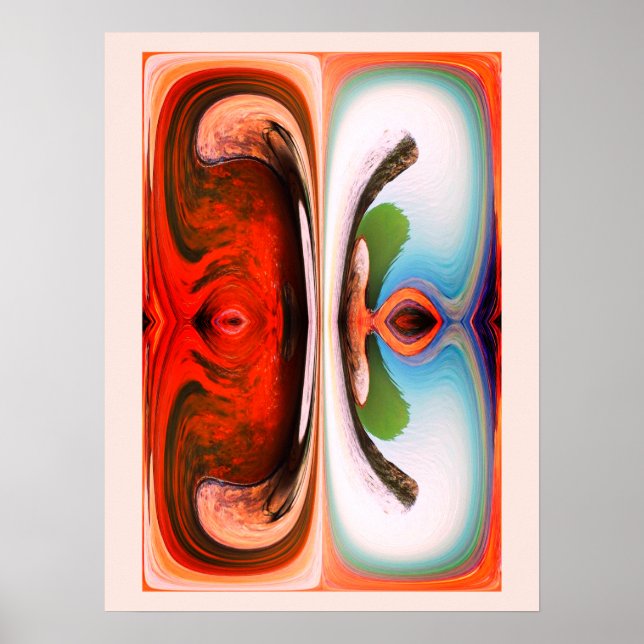 Affiche Art abstrait de roches et d'eau (Devant)