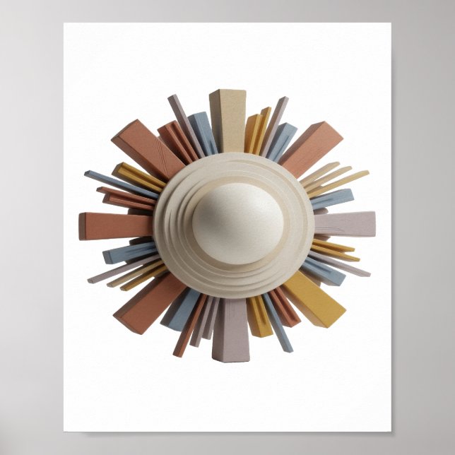 Affiche ART ABSTRAIT Design Moderne Argent Clair v2 (Devant)