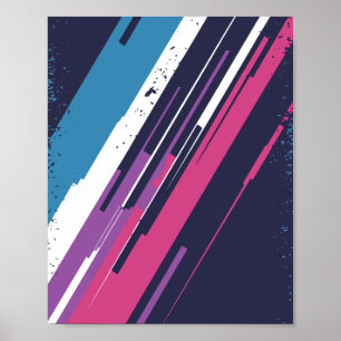 Affiche Art Abstrait dynamique avec des couleurs vives