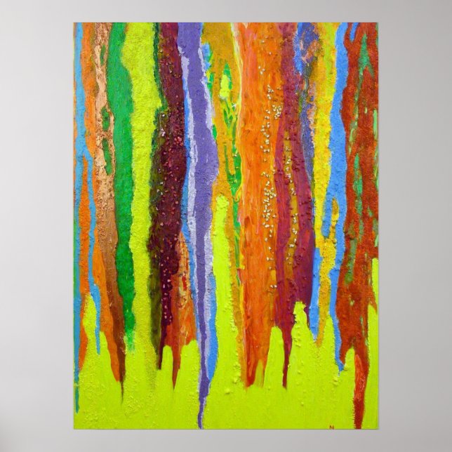 Affiche Art Abstrait en Jaune (Devant)
