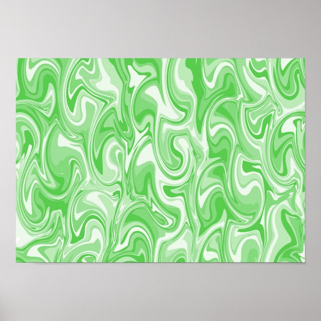 Affiche Art abstrait en spirale - Vert (Devant)