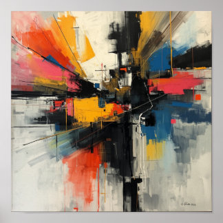 Affiche Art abstrait expressionniste urbain audacieux