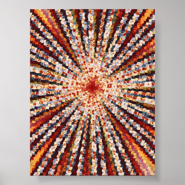 Affiche Art abstrait fractal de soleil psychédélique (Devant)