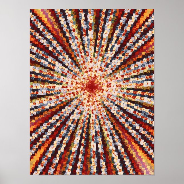 Affiche Art abstrait fractal de soleil psychédélique (Devant)