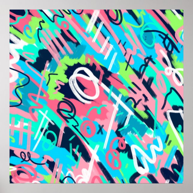 Affiche Art abstrait funky (Devant)
