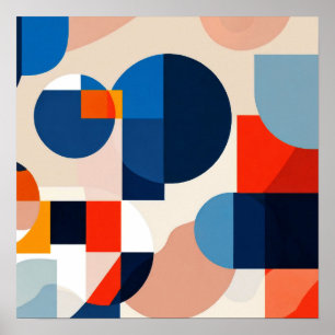 Affiche Art Abstrait géométrique du milieu du siècle scand