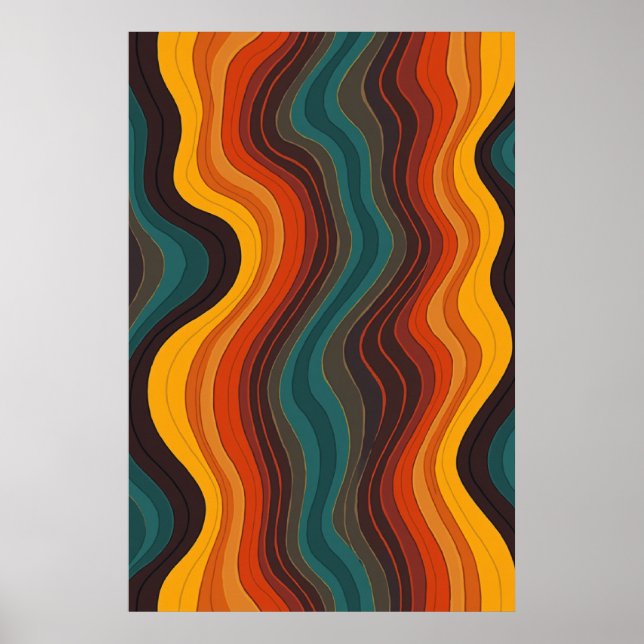 Affiche Art Abstrait géométrique moderne audacieux (Devant)