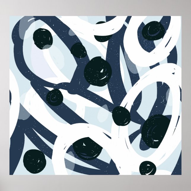 Affiche Art Abstrait : Illustration de peinture transparen (Devant)