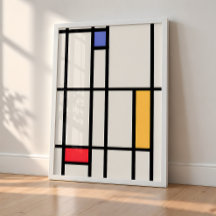 Art abstrait – Inspiré de Mondrian (sans cadre)