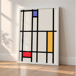 Affiche Art abstrait – Inspiré de Mondrian (sans cadre)