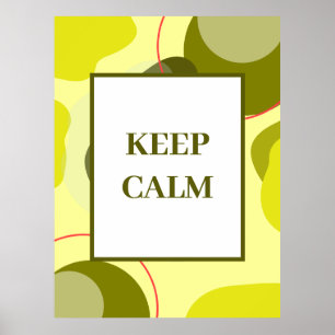 Affiche Art abstrait jaune sauge minimaliste "Gardez votre