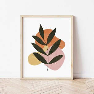 Affiche Art abstrait minimaliste boho botanique à motifs d