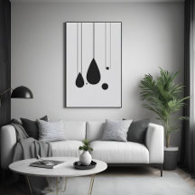 Art Abstrait minimaliste noir et blanc
