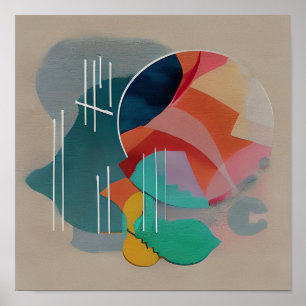 Affiche Art abstrait minimaliste rétro