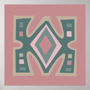 Affiche art abstrait moderne africain contemporain