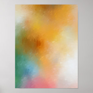 Affiche Art Abstrait moderne Bleu Vert rose violet rouge