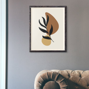 Affiche Art abstrait moderne boho formes de plantes