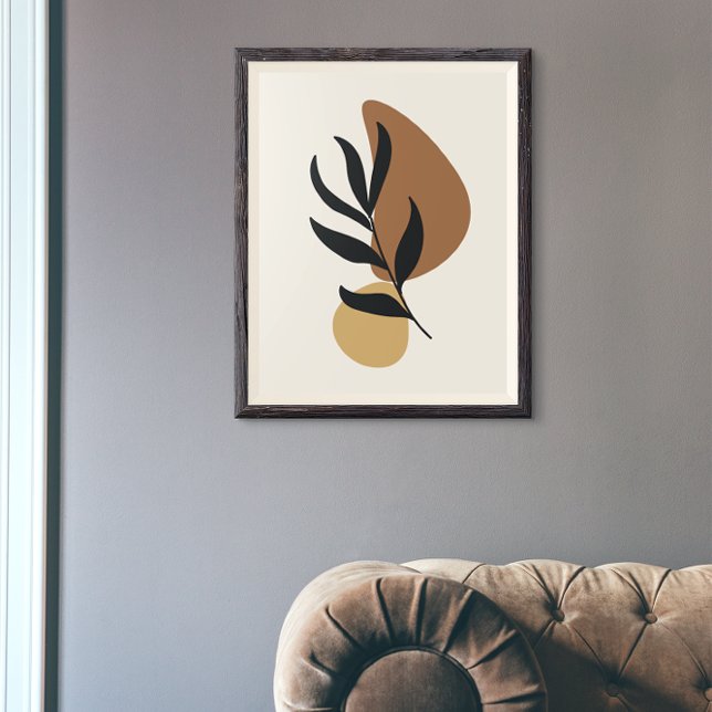 Affiche Art abstrait moderne boho formes de plantes (Créateur téléchargé)