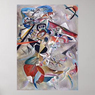 Affiche Art Abstrait moderne en Gris Kandinsky