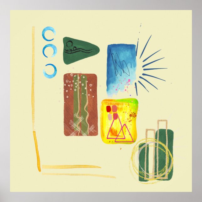 Affiche Art Abstrait moderne minimaliste (Devant)