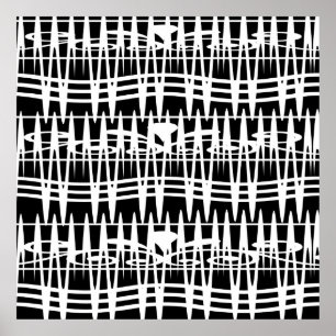 Affiche art abstrait moderniste à lignes géométriques