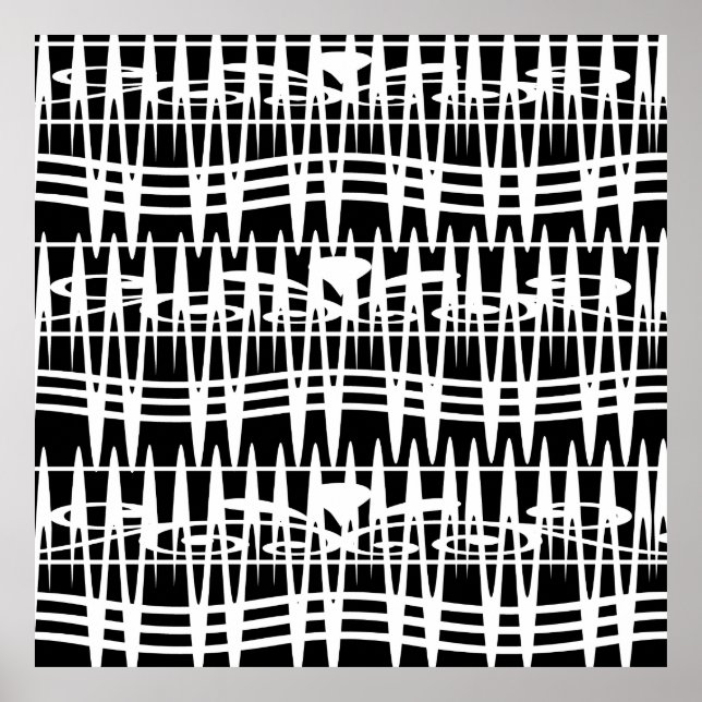 Affiche art abstrait moderniste à lignes géométriques (Devant)
