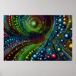 Affiche Art Abstrait Mosaïque Arc-en-Ciel 1208