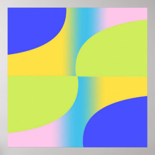Affiche art abstrait multicolore